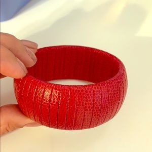 Red leather bracelet